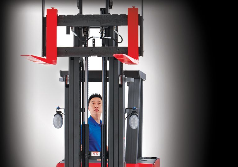 Raymond 4250 Stand Up Counterbalanced Truck Operator through Clear View Mast