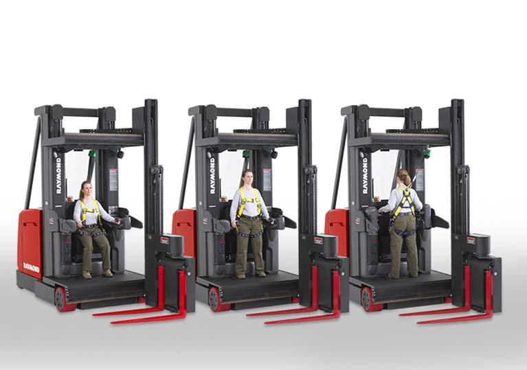 Raymond 9000 Series Swing Reach Truck Adjustable Operating Positions