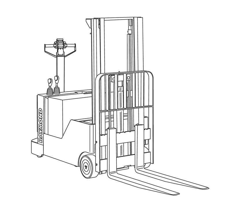 Raymond Walkie Counterbalanced Stacker Line Drawing